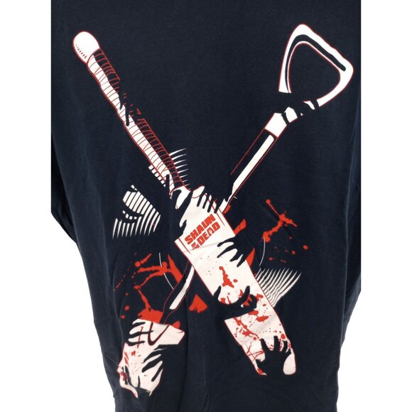 SHAUN OF THE DEAD Zombie Horror Comedy Movie TSHIRT Mens 2XL Navy Short Sleeve - Picture 6 of 9